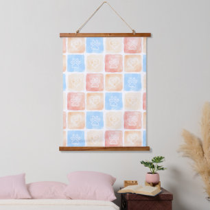 Waterverf Paw Prints & Harten in Dozen Hangend Wandkleed