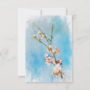 Waterverf Peach Blossom Note Kaart