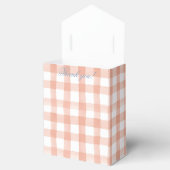 Waterverf Peach en White Gingham Crest Bedankdoosjes (Geopend)