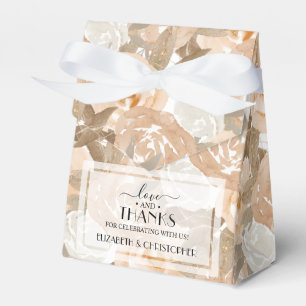 Waterverf Peach Floral Wedding Bedankdoosjes