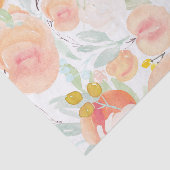 Waterverf Peach Florals Patroonpapier Tissuepapier (Detail)