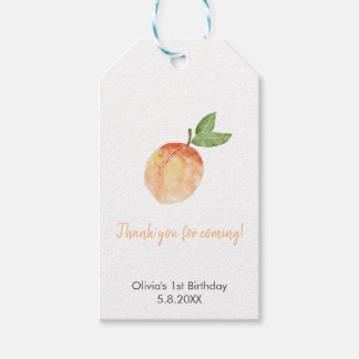Waterverf Peach Party Favor Gift Label Cadeaulabel