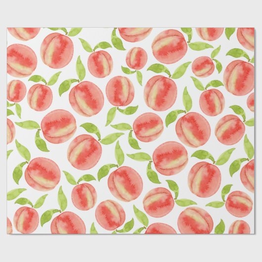 Waterverf Peach Pattern Wrapping Paper Cadeaupapier (Vlak)