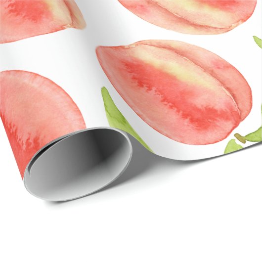 Waterverf Peach Pattern Wrapping Paper Cadeaupapier (Rol Hoek)