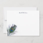 Waterverf Peacock Feather Personalized Notitiekaartje (Voorkant)