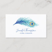 Waterverf Peacock Feather Visitekaartje (Voorkant)