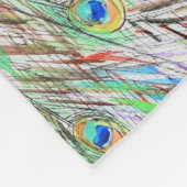 Waterverf Peacock Painting Fleece Deken (Hoek)