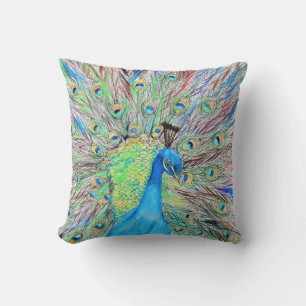 Waterverf Peacock Painting Kussen