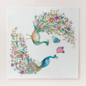 Waterverf Peacocks en Butterflies Legpuzzel (Horizontaal)