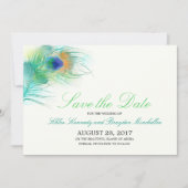 Waterverf PeacockVeer sparen de Datum Save The Date (Voorkant)