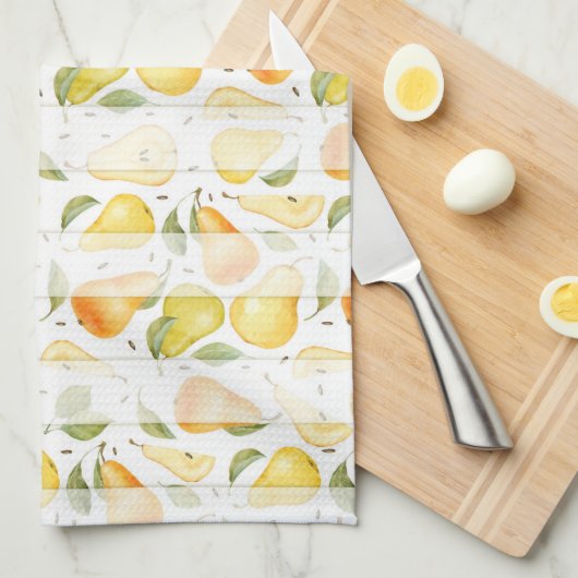 Waterverf Pear Fresh Fruit Pattern Theedoek (Quarter Fold)
