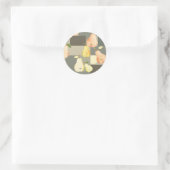 Waterverf Pear Patchwork Pattern Design Ronde Sticker (Tas)