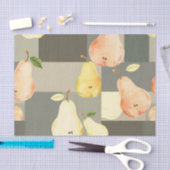 Waterverf Pear Patchwork Pattern Design Tissuepapier (Craft)