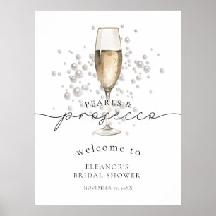 Waterverf Pearls. & Prosecco Vrijgezellenfeest Wel Poster