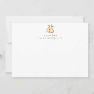 Waterverf Pears gepersonaliseerd briefpapier Notitiekaartje