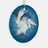 waterverf pelicaan 17 sierogen keramisch ornament (Rechts)