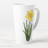 Waterverf, pen en inkt Daffodil Latte Mok (Rechterhoek)