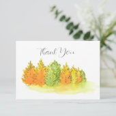 Waterverf, Pen & Ink Herfstbomen Bedankkaart (Staand voorkant)