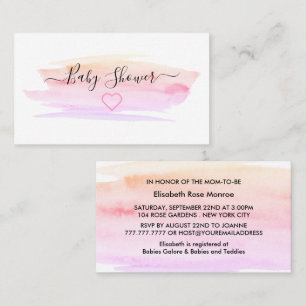 Waterverf-penseelkaartkaartje voor Baby shower uit Visitekaartje