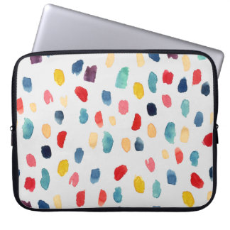 Waterverf penseelstreken: Abstract naadloos. Laptop Sleeve