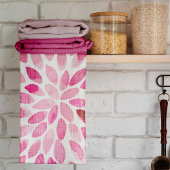 Waterverf penseelstreken - roze palet theedoek