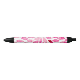 Waterverf penseelstreken - roze palet zwarte inkt pen