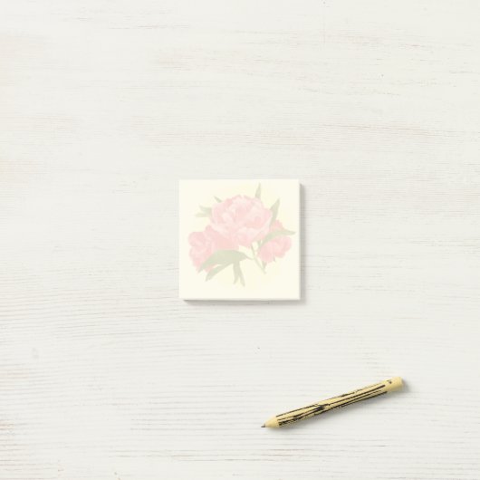 Waterverf Peonies 3x3 Post-it® Notes (Op bureau)
