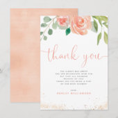 Waterverf Peonies Eucalyptus Greenery Hartelijk da Bedankkaart (Voorkant / Achterkant)