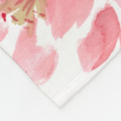 Waterverf Peonies Green Script Custom Name Fleece Deken (Hoek)