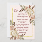 Waterverf Peonies Wedding Kaart (Voorkant)