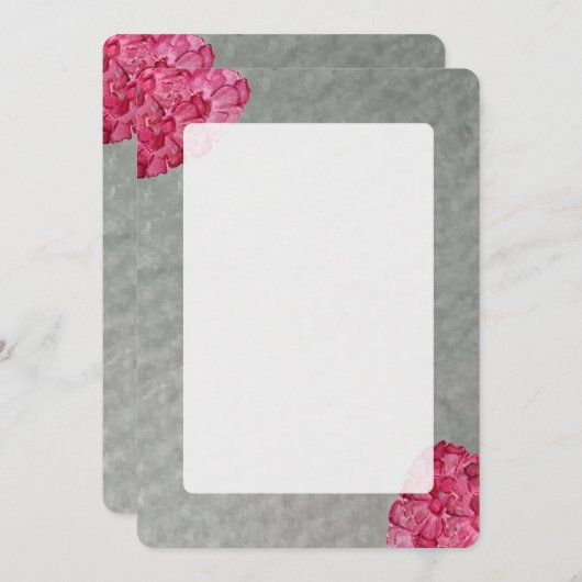 Waterverf Peony Blank Notecard Notitiekaartje (Voorkant / Achterkant)