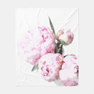 Waterverf Peony Blanket Fleece Deken
