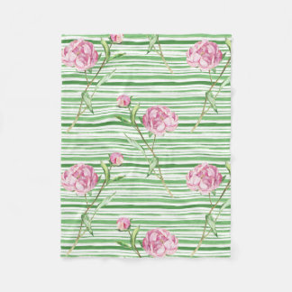 waterverf peony fleece deken