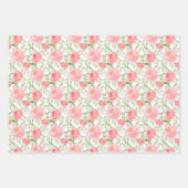 Waterverf Peony Floral Pattern Inpakpapier Vel (Voorkant 3)