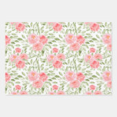 Waterverf Peony Floral Pattern Inpakpapier Vel (Voorkant)