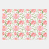 Waterverf Peony Floral Pattern Naam Inpakpapier Vel (Voorkant 3)