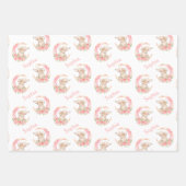 Waterverf Peony Floral Pattern Naam Inpakpapier Vel (Voorkant)