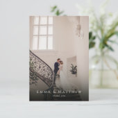 Waterverf Peony Floral Wedding Foto: Dank je wel (Staand voorkant)