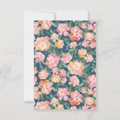 Waterverf Peony Floral Wedding Foto: Dank je wel (Achterkant)