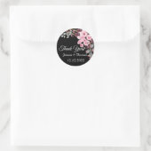 Waterverf Peony Flowers Bedankt voor je huwelijk Ronde Sticker (Tas)