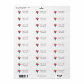 Waterverf Peony in vase return address label (Full Sheet)