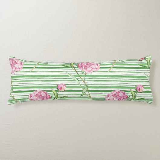 waterverf peony lichaamskussen (Voorkant)