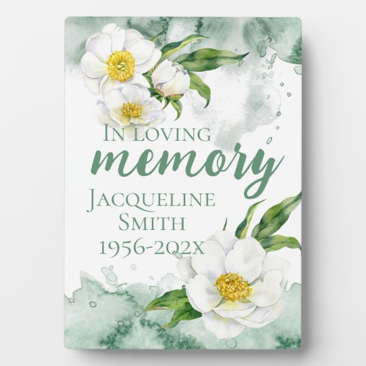 Waterverf Peony Memorial Keepomwille Fotoplaat (voorkant)