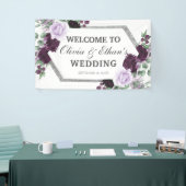 Waterverf Peony Paars Gray Silver Fall Wedding Spandoek (Beurs)