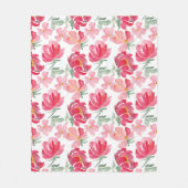 Waterverf Peony Pattern Fleece Deken (Voorkant)