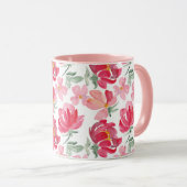 Waterverf Peony Pattern Mok (Voorkant rechts)