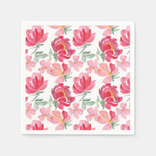 Waterverf Peony Pattern Servet