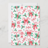 Waterverf Peppermint Candy Cane Kerstfeest Kaart (Achterkant)