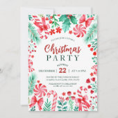 Waterverf Peppermint Candy Canes Kerstfeest Kaart (Voorkant)