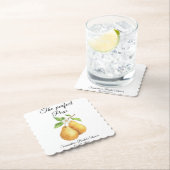 Waterverf Perfect Pear Floral Vrijgezellenfeest Kartonnen Onderzetters (Insitu)